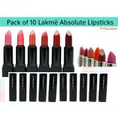 Pack Of 10 Lakme Absolute Lipsticks Random Colors 